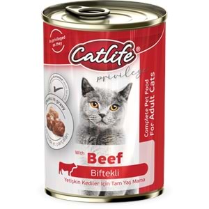 CLF15-CATLİFE BİFTEKLİ KEDİ KONSERVE 400GR 12Lİ