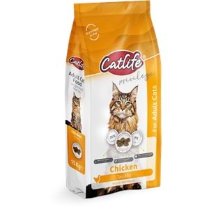 CLFD02-CATLİFE TAVUKLU YETİŞKİN KEDİ MAMASI 15KG