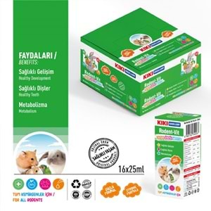 KG101-KIKI EXCELLENT TAVŞAN GİNEPİG HAMSTER VİTAMİNİ 25ML 16LI