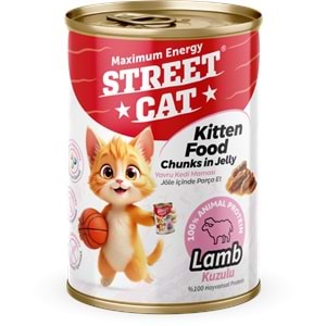 STC4076 STREET CAT CHUNKS İN JELLY KUZU ETLİ KİTTEN KEDİ KONSERVE 400GR 12Lİ