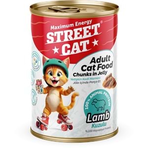 STC4078 STREET CAT CHUNKS İN JELLY KUZU ETLİ KEDİ KONSERVE 400GR 12Lİ