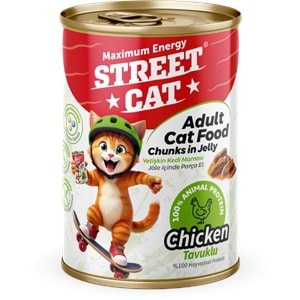 STC4079 STREET CAT CHUNKS İN JELLY TAVUK ETLİ KEDİ KONSERVE 400GR 12Lİ