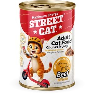 STC4080 STREET CAT CHUNKS İN JELLY BİFTEKLİ KEDİ KONSERVE 400GR 12Lİ