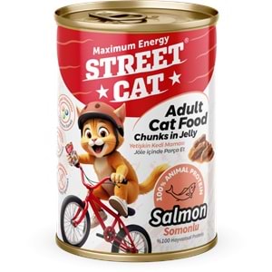 STC4081 STREET CAT CHUNKS İN JELLY SOMONLU KEDİ KONSERVE 400GR 12Lİ