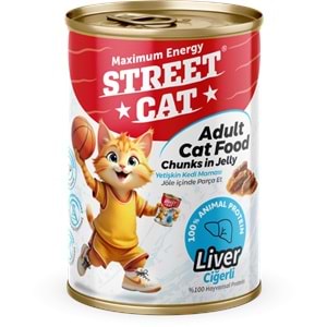 STC4082 STREET CAT CHUNKS İN JELLY CİĞERLİ KEDİ KONSERVE 400GR 12Lİ