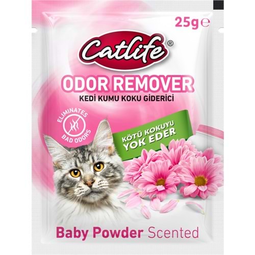 204055-CATLİFE KEDİ KUMU KOKU GİDERİCİ BEBEK PUDRALI 25GR 15Lİ