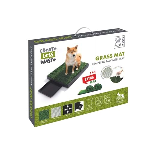 10123299 M-PETS GRASS MAT ÇİMLİ ÇEKMEÇELİ KÖPEK TUVALETİ 58X46CM