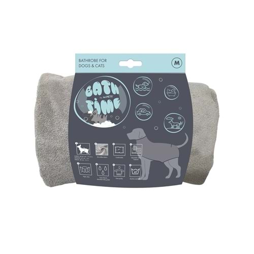 10126299 M-PETS BATH TİME KÖPEKLER İÇİN BORNOZ (M)