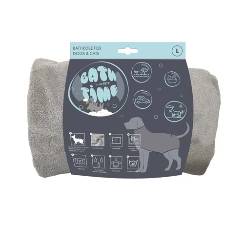 10126399 M-PETS BATH TİME KÖPEKLER İÇİN BORNOZ (L)