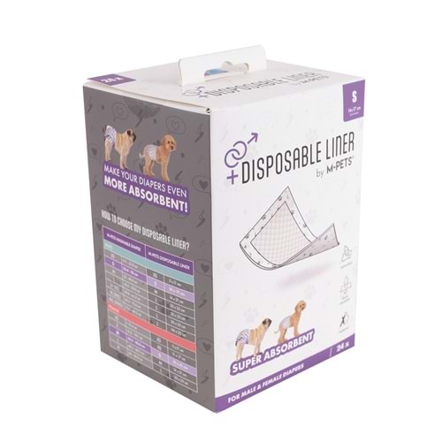 10129601 M-PETS KÖPEK KÜLOTLARI İÇİN TEK KULLANIMLIK EMİCİ PED (S) 24LÜ