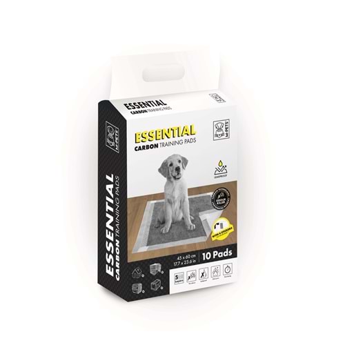 10168601 M-PETS ESSENTIAL CARBONLU YAPIŞKANLI ÇİŞ PEDİ 45X60CM 10LU