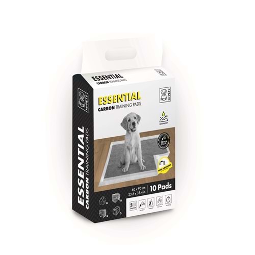 10168701 M-PETS ESSENTIAL CARBONLU YAPIŞKANLI ÇİŞ PEDİ 60X90CM 10LU