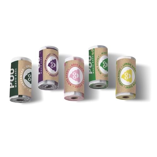 10170699 M-PETS POO DIŞKI POŞETİ 15 YAPRAK GÜL KOKULU 30LU PAKET