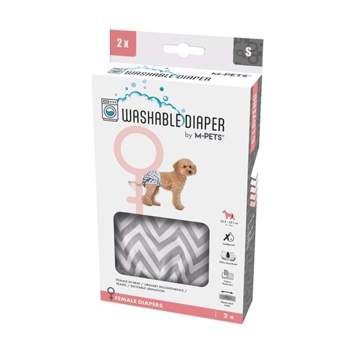 10180199 M-PETS DİŞİ KÖPEKLER İÇİN YIKANABİLİR KÜLOT 2Lİ (S)