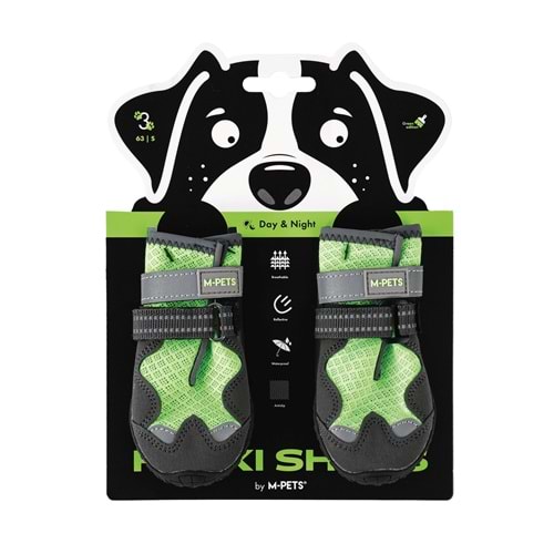 10370499 M-PETS FLEXI KÖPEKLER İÇİN AYAKKABI #3 S GREEN EDİTİON