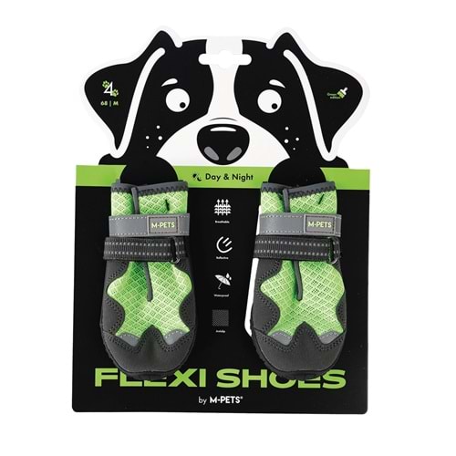 10370599 M-PETS FLEXI KÖPEKLER İÇİN AYAKKABI #4 M GREEN EDİTİON