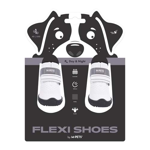 10371899 M-PETS FLEXI KÖPEKLER İÇİN AYAKKABI #1 XXS WHİTE EDİTİON