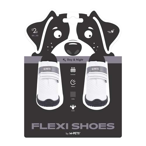 10371999 M-PETS FLEXI KÖPEKLER İÇİN AYAKKABI #2 XS WHİTE EDİTİON