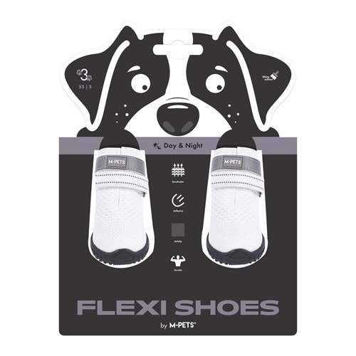 10372099 M-PETS FLEXI KÖPEKLER İÇİN AYAKKABI #3 S WHİTE EDİTİON