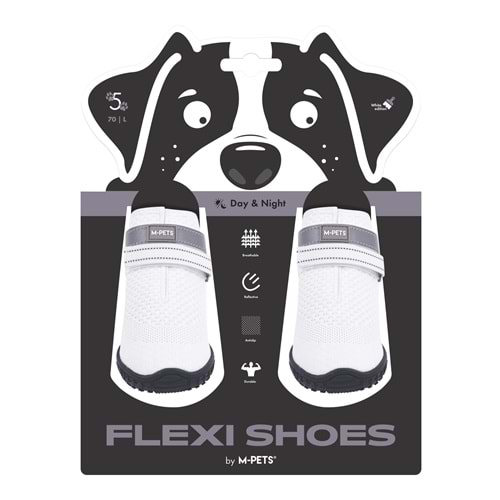 10372299 M-PETS FLEXI KÖPEKLER İÇİN AYAKKABI #5 L WHİTE EDİTİON
