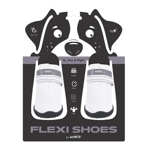 10372399 M-PETS FLEXI KÖPEKLER İÇİN AYAKKABI #6 XL WHİTE EDİTİON