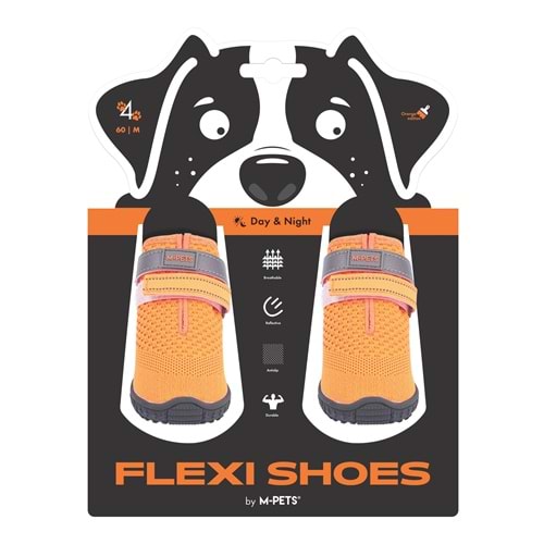 10372899 M-PETS FLEXI KÖPEKLER İÇİN AYAKKABI #4 M ORANGE EDİTİON
