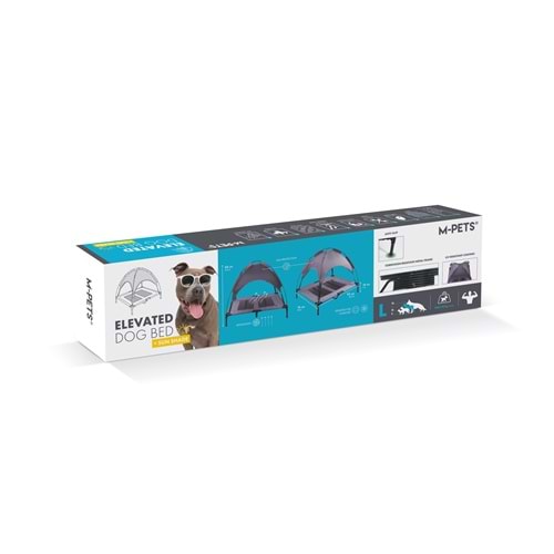 10373399 M-PETS ELEVATED ÇADIRLI KEDİ ve KÖPEK YATAĞI (L)