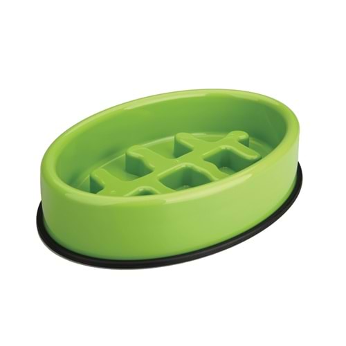 10504008 M-PETS FISHBONE YAVAŞ YEME MAMA KABI 1200ML GREEN