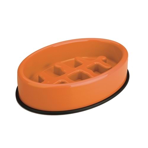 10504017 M-PETS FISHBONE YAVAŞ YEME MAMA KABI 1200ML ORANGE