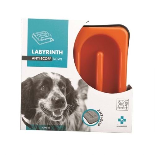 10504217 M-PETS LABRYNTH YAVAŞ YEME MAMA KABI 1200ML ORANGE