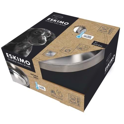 10530699 M-PETS ESKIMO ÇİFT CİDARLI MAMA KABI 2L BLACK