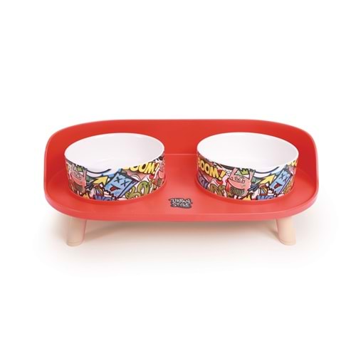 10554099 M-PETS ALTITUDE URBAN STYLE 2Lİ MAMA KABI STANDI RED&MULTİCOLOR