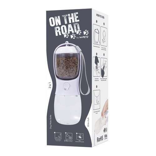 10555099 M-PETS ON THE ROAD 2İN1 KÖPEK SEYAHAT SULUĞU 300ML WHİTE