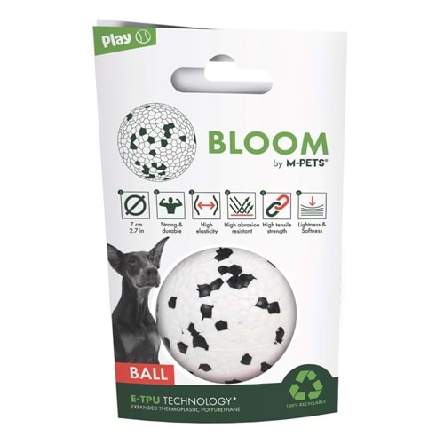 10643499 M-PETS BLOOM BALL OYUN TOPU PARÇALANMAZ WHİTE/BLACK