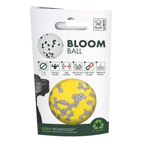 10643599 M-PETS BLOOM BALL OYUN TOPU PARÇALANMAZ YELLOW/GRAY