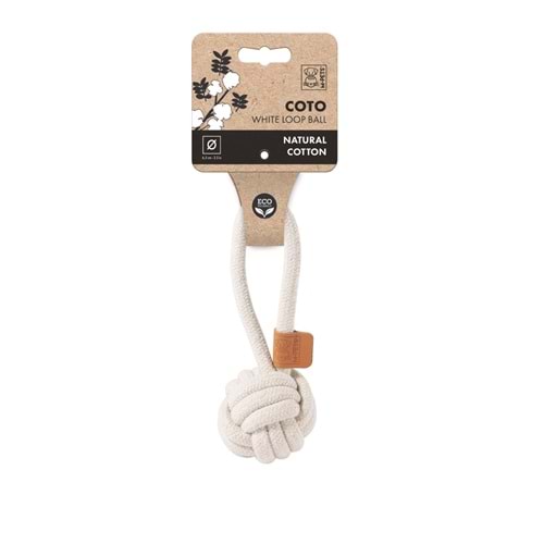 10646701 M-PETS COTO WHITE LOOP BALL 6,5CM ÇEKMELİ ÖRGÜ TOP OYUNCAK