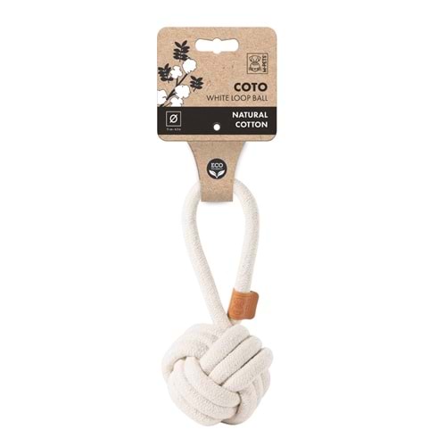 10646901 M-PETS COTO WHITE LOOP BALL 11CM ÇEKMELİ ÖRGÜ TOP OYUNCAK