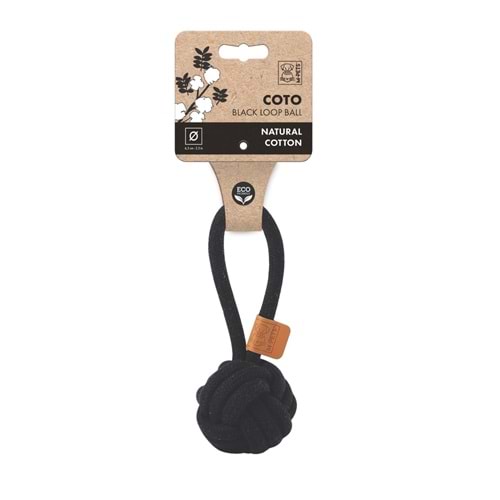 10647008 M-PETS COTO BLACK LOOP BALL 6,5CM ÇEKMELİ ÖRGÜ TOP OYUNCAK