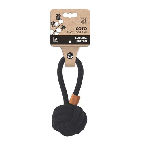 10647108 M-PETS COTO BLACK LOOP BALL 8CM ÇEKMELİ ÖRGÜ TOP OYUNCAK