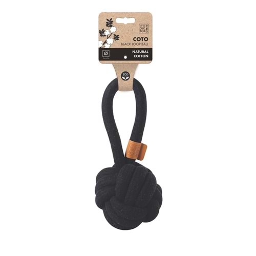10647208 M-PETS COTO BLACK LOOP BALL 11CM ÇEKMELİ ÖRGÜ TOP OYUNCAK