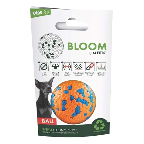 10650899 M-PETS BLOOM BALL OYUN TOPU PARÇALANMAZ ORANGE/BLUE