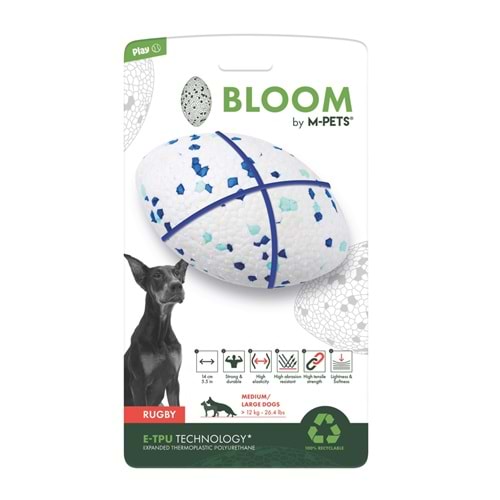 10650999 M-PETS BLOOM RUGBY PARÇALANMAZ RUGBY TOPU WHİTE/BLUE