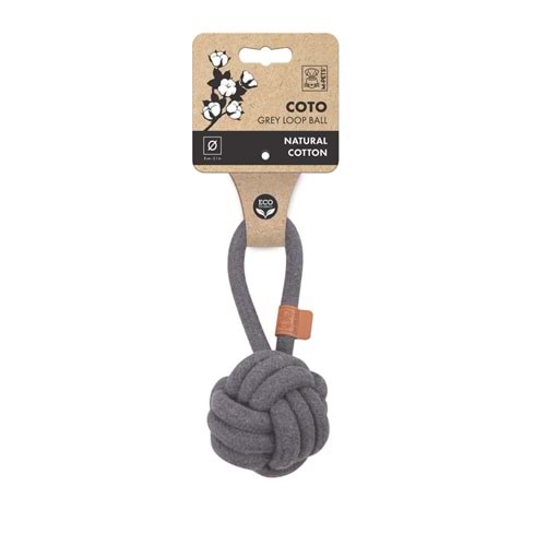 10651913 M-PETS COTO GREY LOOP BALL 8CM ÇEKMELİ ÖRGÜ TOP OYUNCAK
