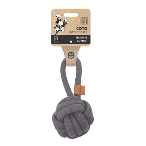 10652013 M-PETS COTO GREY LOOP BALL 11CM ÇEKMELİ ÖRGÜ TOP OYUNCAK