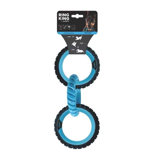 10660099 M-PETS RING KING KÖPEK OYUNCAĞI TRİPLE BLUE/BLACK