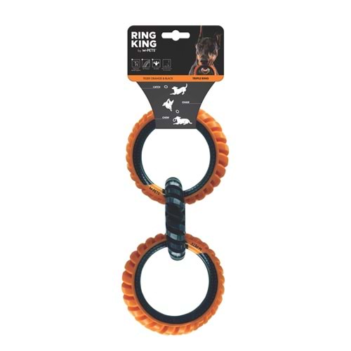 10660199 M-PETS RING KING KÖPEK OYUNCAĞI TRIPLE ORANGE/BLACK