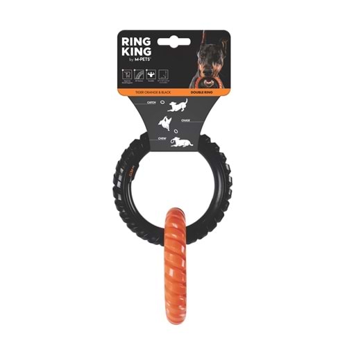 10660399 M-PETS RING KING KÖPEK OYUNCAĞI DOUBLE ORANGE/BLACK