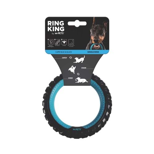 10660499 M-PETS RING KING KÖPEK OYUNCAĞI SINGLE BLUE/BLACK