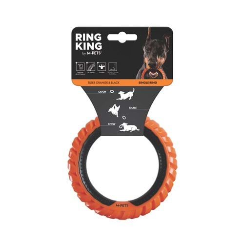 10660599 M-PETS RING KING KÖPEK OYUNCAĞI SINGLE ORANGE/BLACK