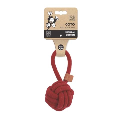 10662305 M-PETS COTO RED LOOP BALL 8CM ÇEKMELİ ÖRGÜ TOP OYUNCAK